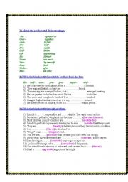 English Worksheet: prefixes