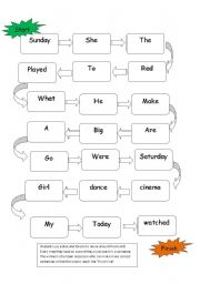 English Worksheet: The sentence game