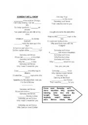 English Worksheet: Song Someday we will know by New Radicals Soundtrack 