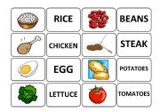 English Worksheet: Food memory game