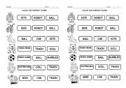 English Worksheet: Toys - choose the right word