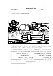 English Worksheet: PREPOSITIONS OF PLACE WORKSHEET