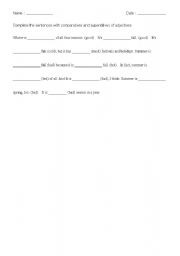 English Worksheet: Comparatives and Superlatives of Adjectives