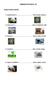 English worksheet: COMPARATIVES WITH -ER