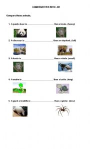 English Worksheet: COMPARATIVES WITH -ER