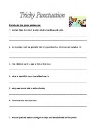 English Worksheet: Punctuations