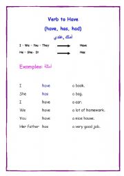 English worksheet: The Verb 