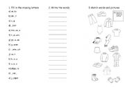 English Worksheet: Clothes test