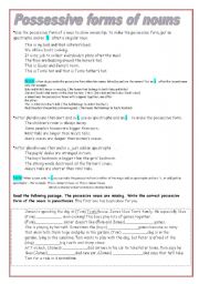 English Worksheet: Possessive case