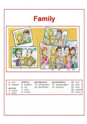 English Worksheet: Family