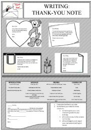 English Worksheet: WRITING - Thank-you note