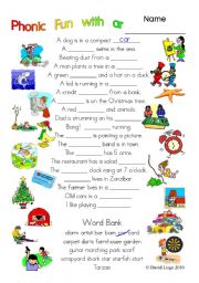 English Worksheet: 3 pages of Phonic Fun with ar: worksheet, story and key (#1)