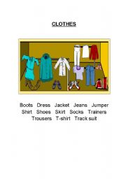 English worksheet: Clothes