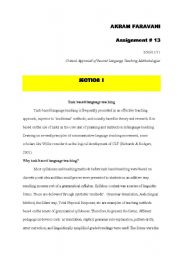 English Worksheet: task-based language teaching