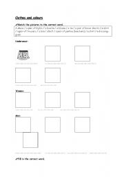 English worksheet: Clothes and colours