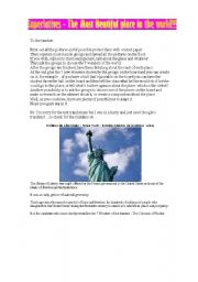 English Worksheet: superlatives 1- wonders of the world