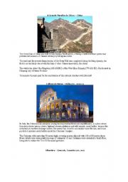 English Worksheet: Superlatives 3- wonders of the world