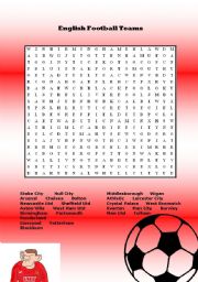 English Worksheet: Football wordsearch