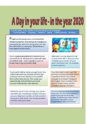 English Worksheet: A DAY IN THE FUTURE