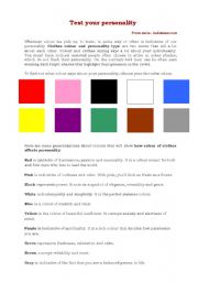 English Worksheet: Test your personality