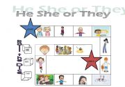 English Worksheet: Pronoun Board Game