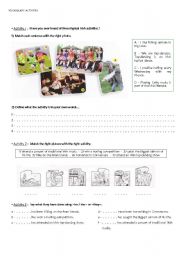 English worksheet: Vocabulary activities