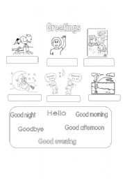 English Worksheet: My first greetings