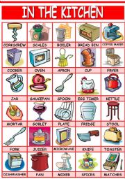 English Worksheet: In the kitchen