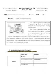 English Worksheet: end of term test n2