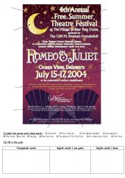 English Worksheet: Romeo and Juliet poster