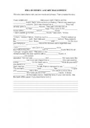 English Worksheet: halloween story