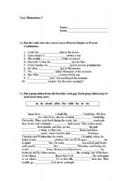 English worksheet: Elementary-test