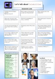 English Worksheet: Lets talk about celebrities