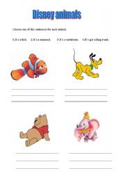 English worksheet: Disney animals