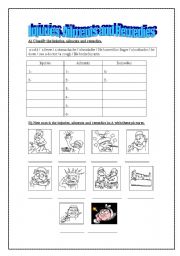 English Worksheet: Injuries, Ailments and Remedies