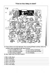 English Worksheet: Present Contunuous _ Observation Exercise
