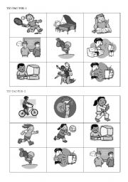 English Worksheet: Present Continuous- Tic-tac-toe