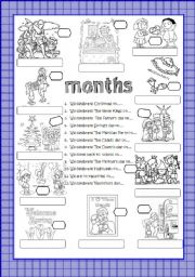 English Worksheet: MONTHS