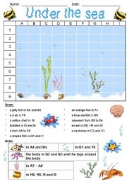 English Worksheet: Under the sea - Grid 2