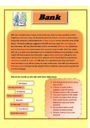 English Worksheet: Bank