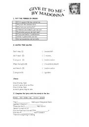 English Worksheet: Song: Give it to me