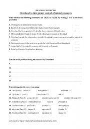 English Worksheet: Greenland to take greater control of natural resources: reading comprehension