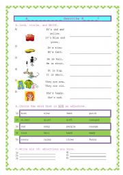 English worksheet: Adjective Clown Worksheet