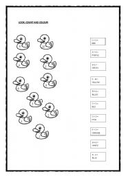 English worksheet: Numbers and Colours