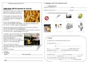 English Worksheet: JUNK FOOD IN ENGLAND (1)