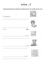 English Worksheet: Is it a ...? Yes / No questions and answers