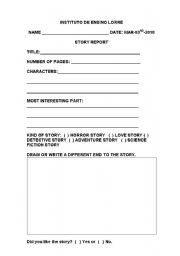 English Worksheet: Book report