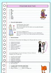 English Worksheet: POSSESSIVE ADJECTIVES