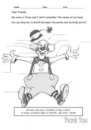 English Worksheet: A CLOWN