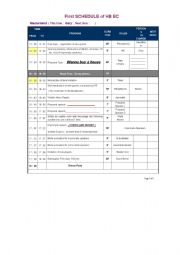 English worksheet: Schedule